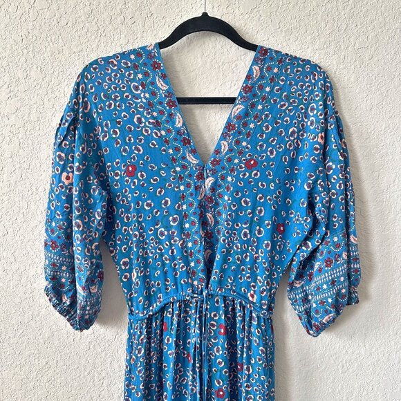Poupette St Barth Mya Maxi Dress Blue Leo Print - Picture 8 of 15